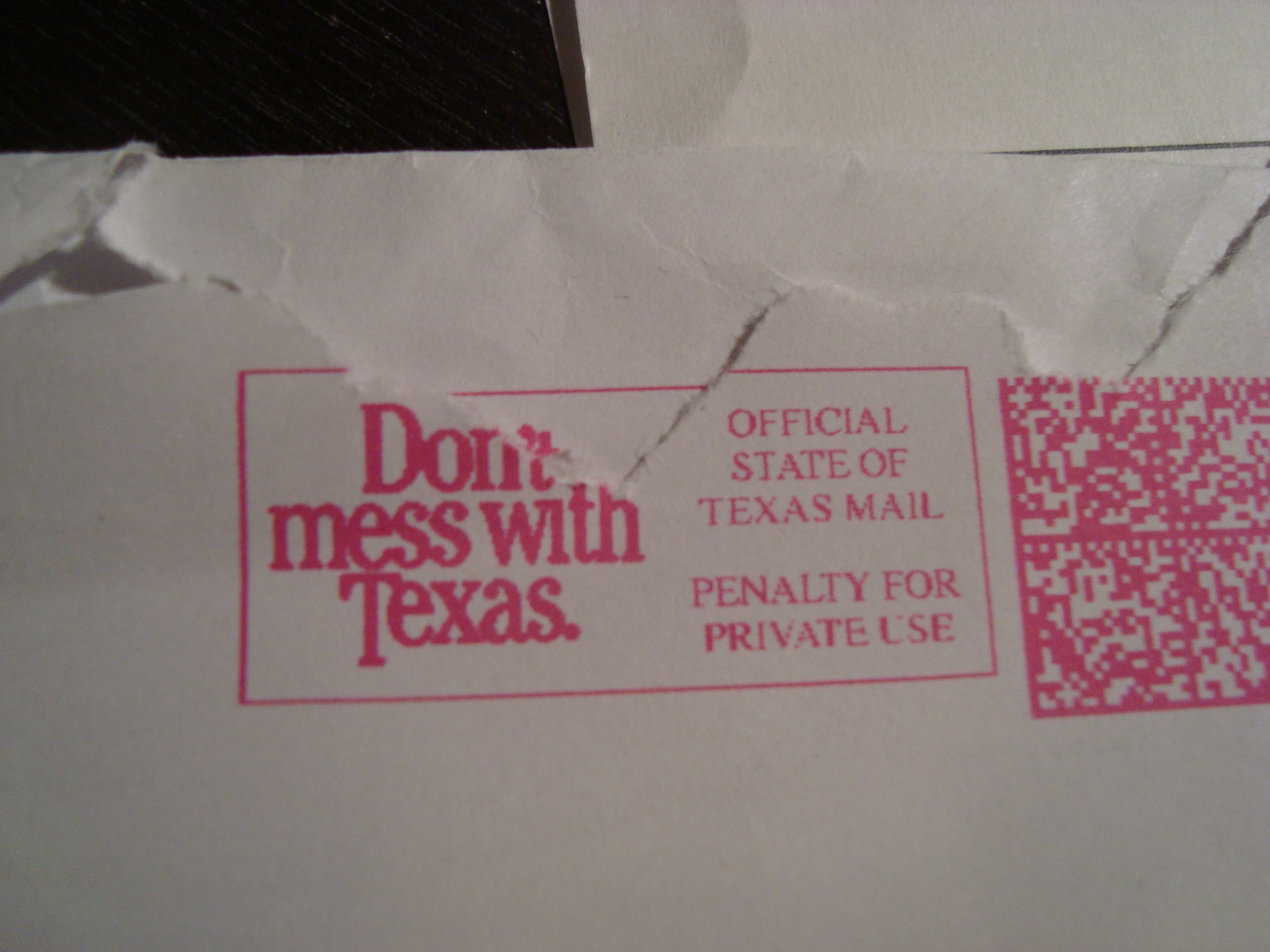 Don't Mess With Texas. Especially their mail.