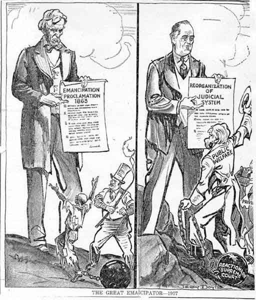 Anti-New Deal Political Cartoons About the Supreme Court | Josh