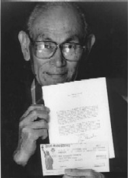 Korematsu-Fred Korematsu with redress & reparations letter and check 1990